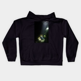 Scuba Diver in the Spotlight Kids Hoodie